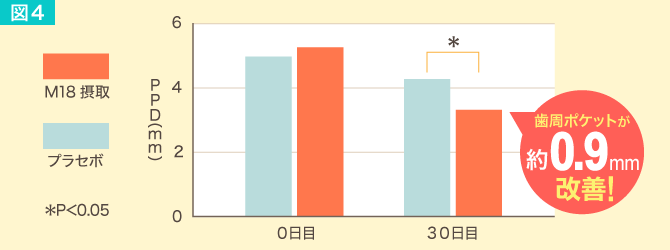 図4　歯周ポケットの深さ（PPD）